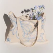 【MARDI MERCREDI】三花印花帆布袋 奶霜色 經典小雛菊 藍花 純棉 CANVAS BAG TRIPLE FLOWER