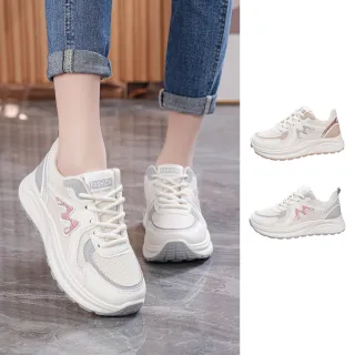 【J&H collection】秋季韓版輕便網面防滑休閒運動鞋老爹鞋 休閒鞋(灰色/棕色)