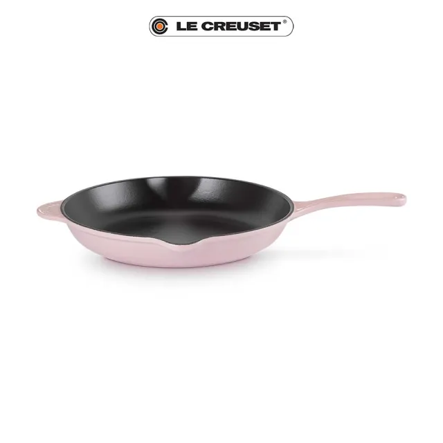 【Le Creuset】琺瑯鑄鐵鍋單柄圓煎盤26cm(雪紡粉)