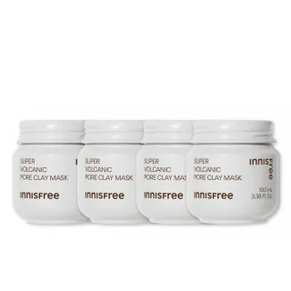 【INNISFREE】官方直營 超級火山泥毛孔潔淨面膜100ml(4入組 / 粉刺吸塵器)