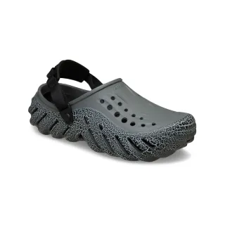 【Crocs官方直營】中性鞋 Echo Clog Crackle 裂紋波波克駱格 石板灰色(211630-0DA)