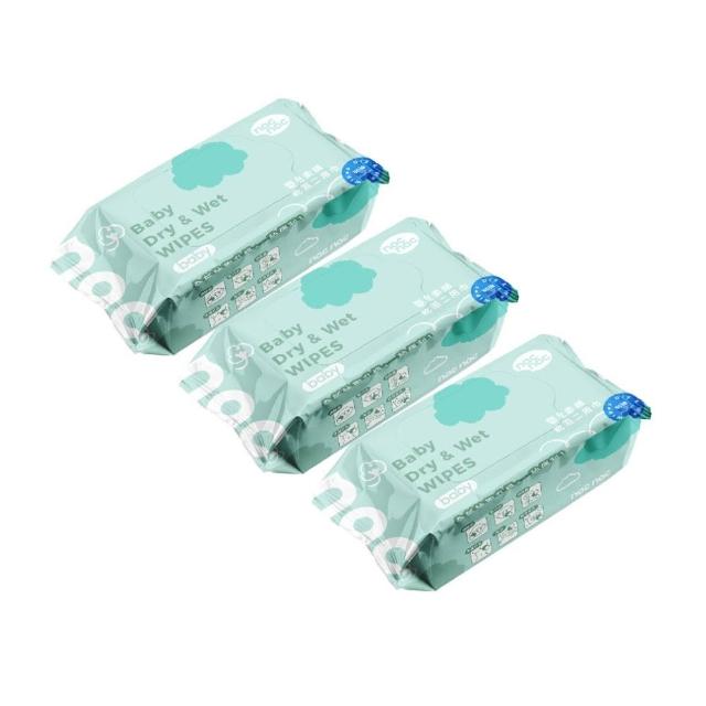 【nac nac官方直營】嬰兒柔細乾溼二用巾/紗布巾(80抽 x 3包)