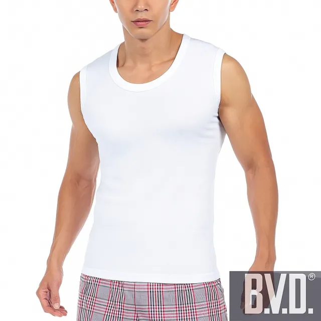 【BVD】舒適美國棉型男寬肩背心(4件組白色)
