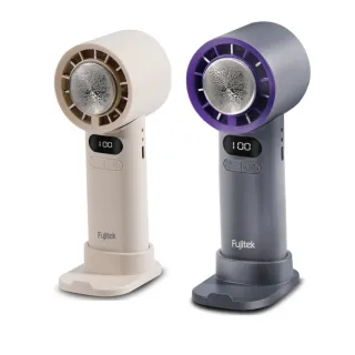 【Fujitek 富士電通】100檔高速製冷手持風扇FT-FN500 桌面渦輪冰敷風扇(涼風扇 電風扇 折疊掛脖風扇)