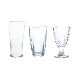 【ADERIA】日本製玻璃透明水杯 強化玻璃杯-3入組(玻璃杯 水杯 透明杯)