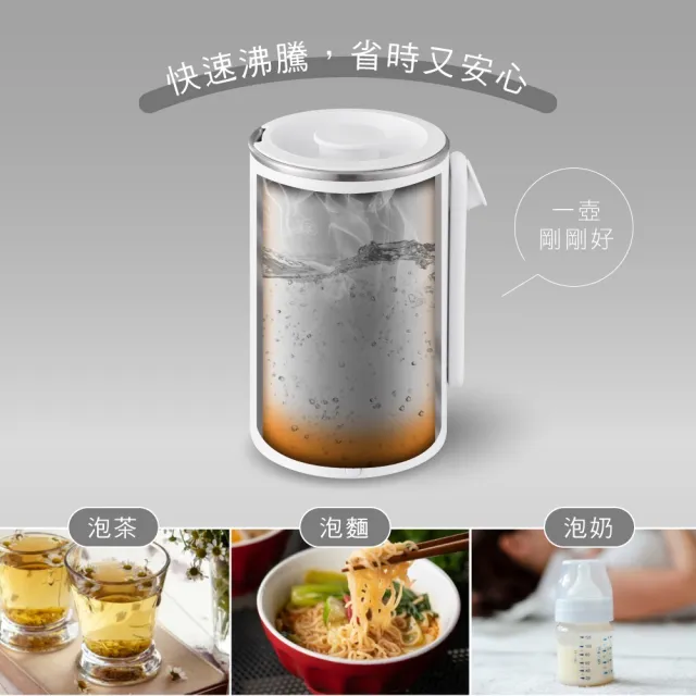 【KINYO】0.6L旅行快煮壺 304不鏽鋼隨行杯(電熱水壺/電煮壺)