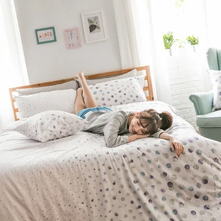 【戀家小舖】60支300織100%精梳棉床包枕套組-律動永恆(加大)