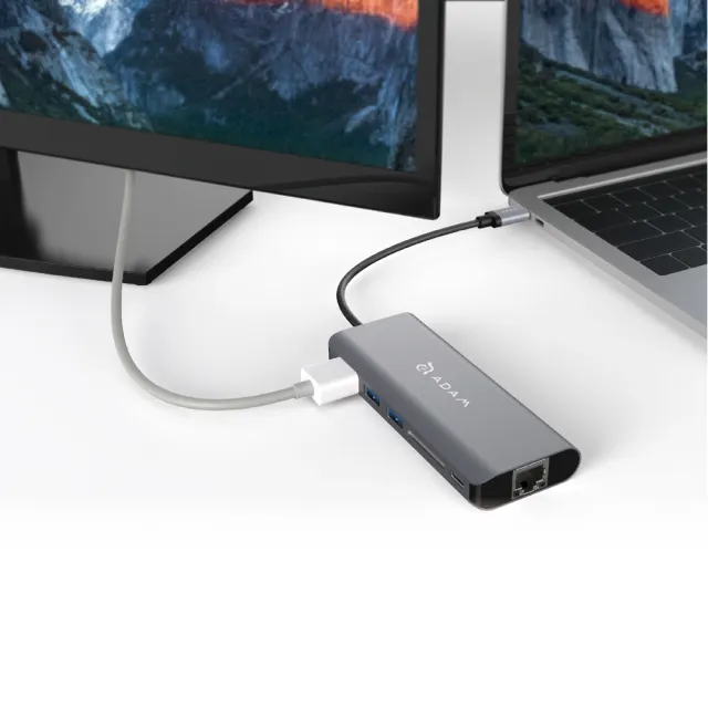 【ADAM 亞果元素】Hub A01 Type-C 100W 6 合 1 多功能轉接器(一秒擴充MacBook Pro)