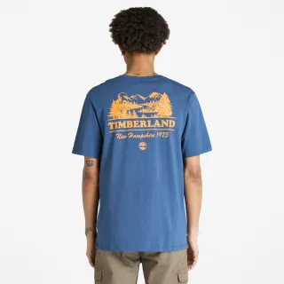 【Timberland 官方旗艦】男款藍色休閒口袋短袖T恤(A6BRGEYO)