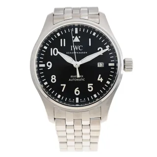 【IWC 萬國錶】馬克二十飛行員鏈帶款x黑面x40mm(IW328202)