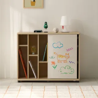 【iloom 怡倫家居】VIP限定-DOODLE 書櫃收納櫃 可塗鴉開合門片(書櫃 書架 兒童書架 置物書架)