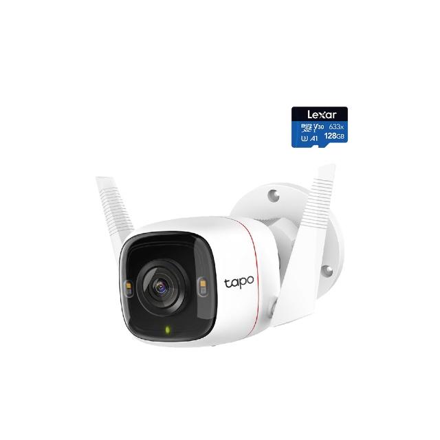 (128G記憶卡組)【TP-Link】Tapo C320WS 真2K 400萬畫素戶外無線網路攝影機/ IP CAM(全彩夜視/IP66防水)