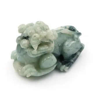【JA-ME】天然A貨翡翠飄花貔貅擺件(年終慶/年貨節/招財開運/現貨/僅此一件)