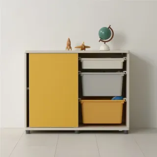 【iloom 怡倫家居】DOODLE 收納櫃 雙色開合門片(收納櫃 玩具櫃 玩具收納 櫃子)