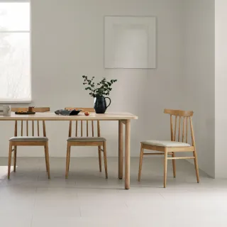 【iloom 怡倫家居】REMA 長方餐桌 LPM樺木桌面 1600型(茶几 餐桌 客廳桌 桌子 長方桌 長桌)