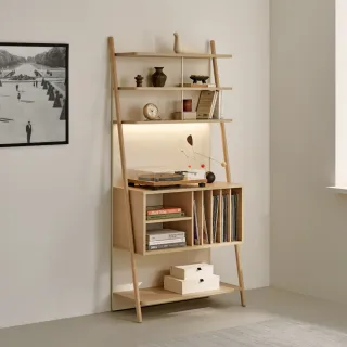 【iloom 怡倫家居】REMA 置物收納櫃 多功能收納 含LED燈(收納櫃 餐櫥櫃 櫃子 木質櫃)