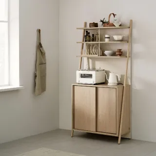 【iloom 怡倫家居】REMA 高收納櫃 木紋門板(收納櫃 餐櫥櫃 櫃子 木質櫃)