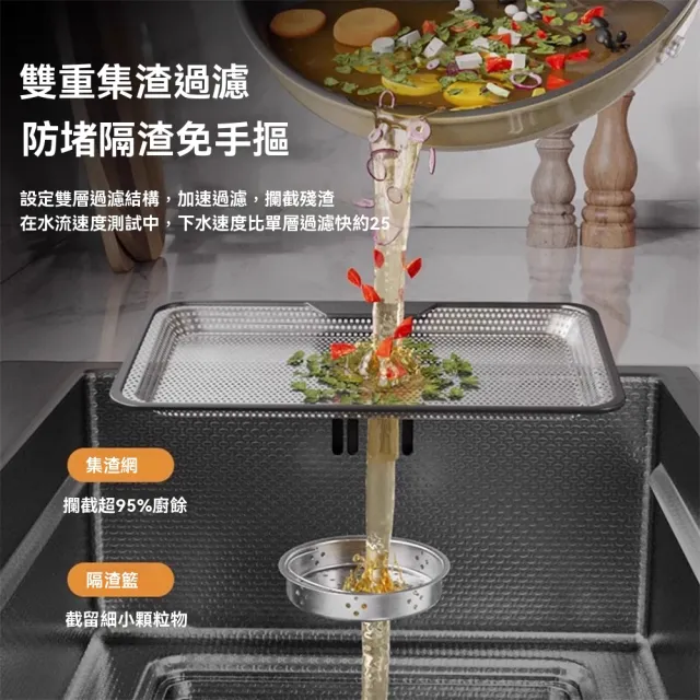 【匠俱】超厚5MM廚房濾渣多功能水槽 SUS304不鏽鋼大單槽(60*45家用洗菜盆/洗碗池/流理台)