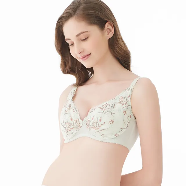 【Gennies 奇妮】4件組*哺乳內衣 沁涼蕾絲美型軟鋼圈內衣(共2色)