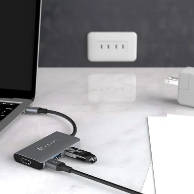 【ADAM 亞果元素】Hub A01m 四合一 USB-C HUB集線器 4K顯示(一秒擴充MacBook Air)