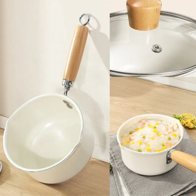 【QHL 酷奇】多款任選 陶瓷不沾鍋牛奶鍋-附鍋蓋-18/20CM(燉鍋/湯鍋/泡麵鍋)