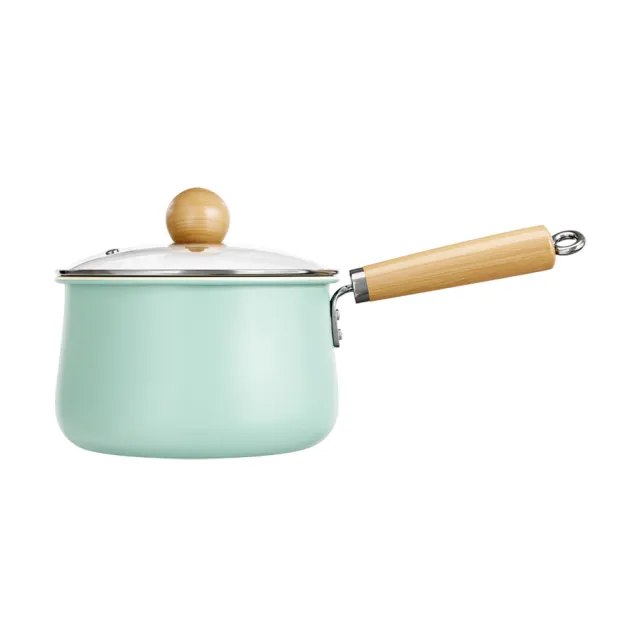 【QHL 酷奇】多款任選 陶瓷不沾鍋牛奶鍋-附鍋蓋-18/20CM(燉鍋/湯鍋/泡麵鍋)