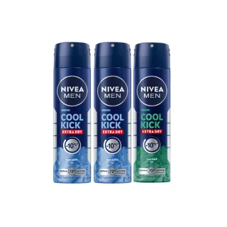 【NIVEA 妮維雅】男士止汗爽身噴霧瞬間酷涼系列X3入(麝香2+柑橘1)