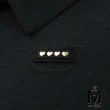【MYVEGA 麥雪爾】MA翻領拼接泡泡透紗袖針織上衣-黑(通勤風/)