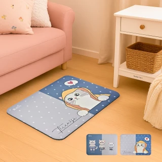 【怪獸】瑪思特 10秒頂吸 軟式珪藻土吸水地墊 三隻小喵、雨衣小喵 60x40cm(吸水地墊 浴室地墊 硅藻土地墊)