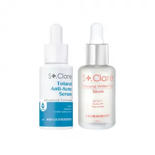 【St.Clare 聖克萊爾】無酸抗痘淨膚調理精華30ml+杜鵑花酸淨肌煥白精華30ml