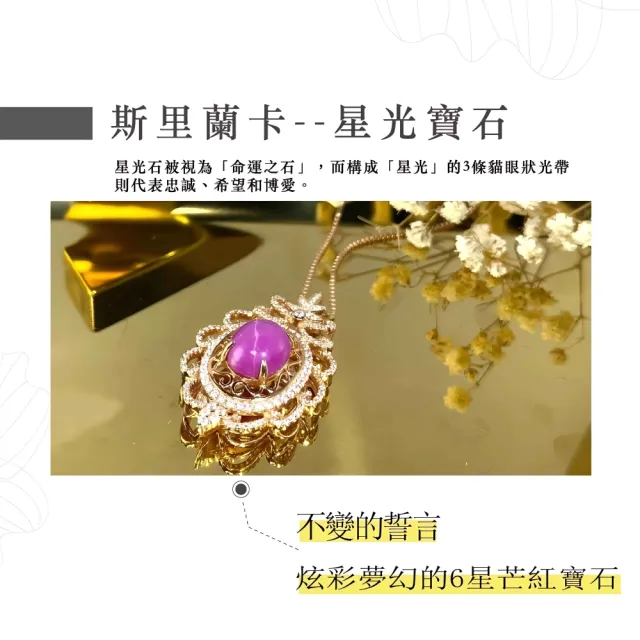 【幸福珠寶】母親節禮物  璀璨10克拉星鑽｜藍寶石項鍊(10*12mm法國星鑽 六道星芒 貓眼)
