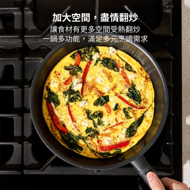 【MEYER 美亞】Accent微金亞光黑-陽極氧化24cm不沾鍋平底鍋(IH/電磁爐適用)