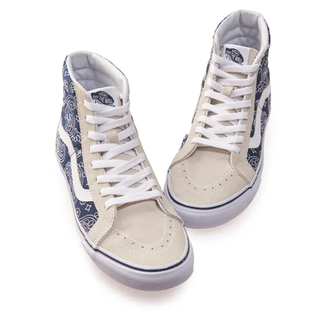 【VANS】SK8-Hi 平底 撞色圖騰 帆布鞋 米色 男 經典8孔綁帶 高筒 休閒鞋 滑板鞋 VN0003CAI9U