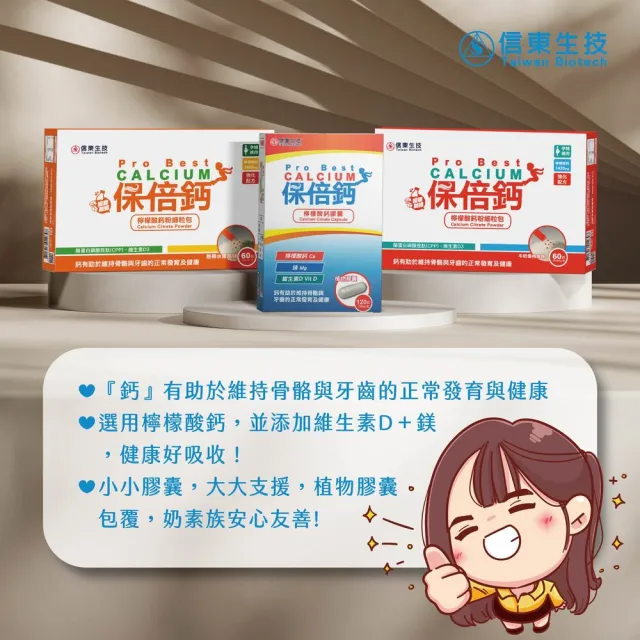 【信東生技】保倍鈣檸檬酸鈣膠囊單盒(120粒/盒)