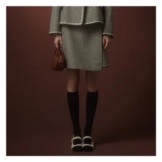 【JESSICA】出清品 復古千鳥格紋顯瘦小香風半裙235102