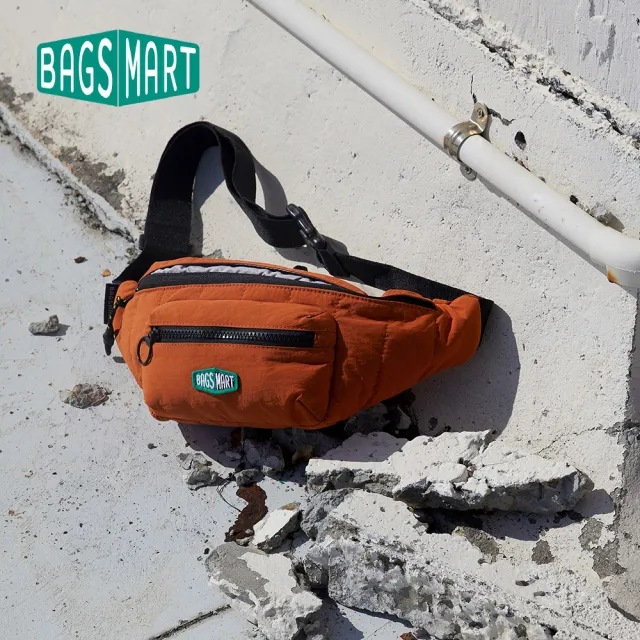 【BAGSMART】多功能腰包 斜挎包 收納盥洗包(美國品牌 大容量 絎縫 3C 收納 雲朵包)
