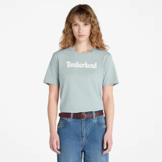 【Timberland 官方旗艦】女款藍銀色休閒短袖T恤(A6AZPEYM)