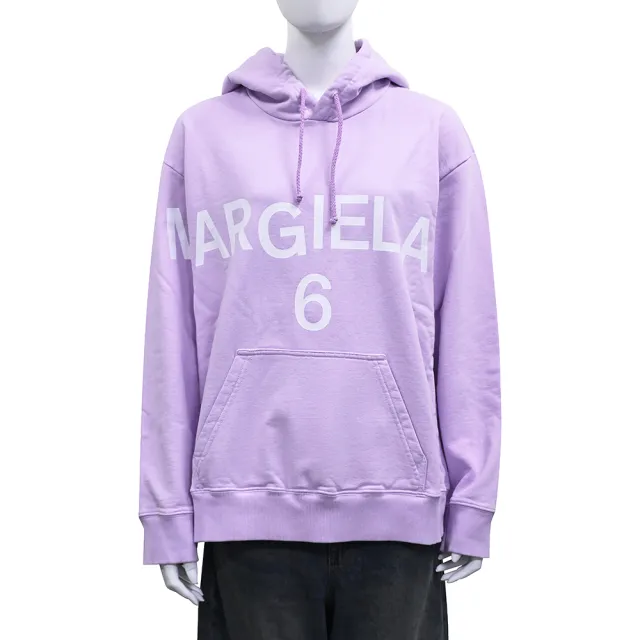 【MM6 MAISON MARGIELA】MM6 Maison Margiela長袖連帽T恤(女款/淡紫色)