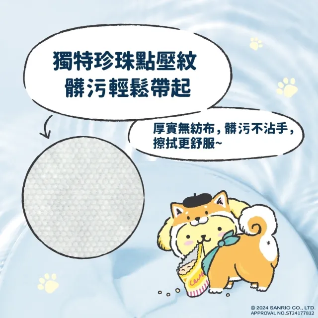 【SANRIO 三麗鷗】三麗鷗好朋友 Hello Kitty 犬貓專用抑菌清潔濕巾/寵物濕紙巾 加蓋30抽X24包-加厚款(箱購)