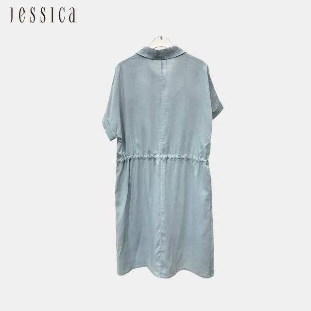 【JESSICA】輕盈涼爽萊賽爾寬鬆短袖襯衫洋裝243745