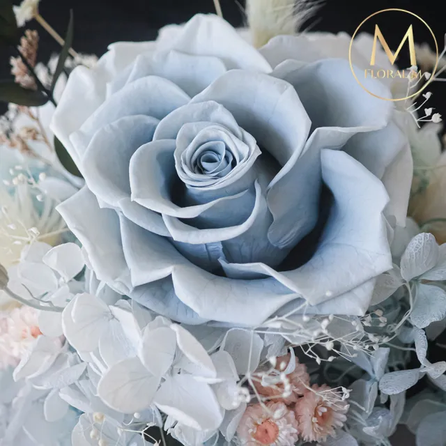 【Floral M】Silver Grey 高級灰質感花園永生花禮(擴香花/永生花/花禮/桌上裝飾/送禮)