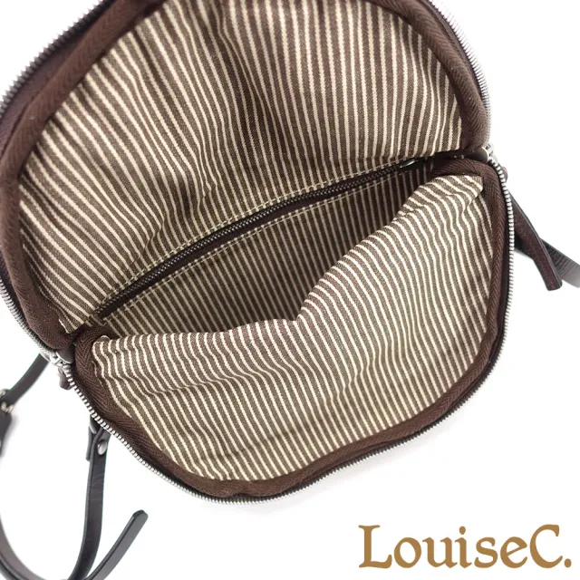 【LouiseC.】雙11 Tree House 植鞣革牛皮復古品味翻蓋斜背真皮馬鞍包-咖啡色(真皮包包 GK5178-03