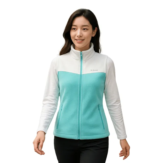 【St.Bonalt 聖伯納】保暖刷毛背心外套|女款 FW9010(防風 立領 刷毛 保暖 輕柔 透氣 抗靜電 男女 口袋)