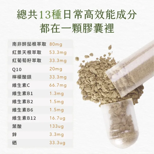 【Natural Fit 活粒適】活力適膠囊 二入組 60粒/入(含紅景天根、南非醉茄根萃取、輔酵素Q10)