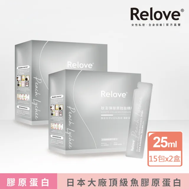 【Relove 官方直營】澎彈膠原蛋白精華飲2盒 共25mlx30包(日本大廠nippi 頂級魚膠原)