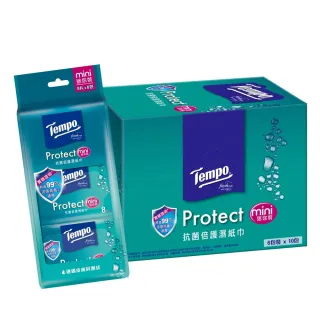 【TEMPO】抗菌倍護濕巾 隨身袖珍包(8抽×6小包/10組/小箱購)