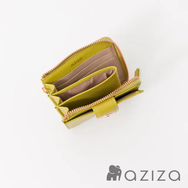 【aziza】OLA拉鍊簡式短夾(新芽綠/絕版出清品下殺/送禮首選/實用配件)