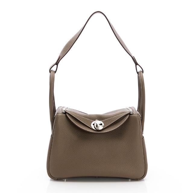 【Hermes 愛馬仕】Lindy 26 側肩包(象灰/銀扣)