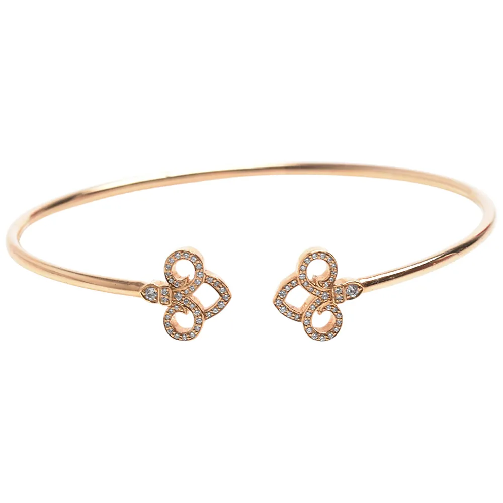【Tiffany&Co. 蒂芙尼】Fleur de Lis 鳶尾花手鐲 18K玫瑰金手環(玫瑰金GRP07788)