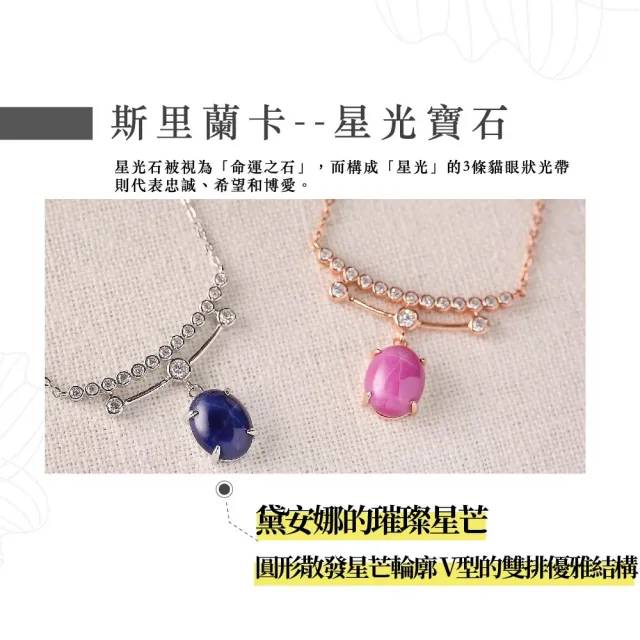 【幸福珠寶】母親節禮物  DIANA 璀璨星芒｜藍寶石項鍊(法國星鑽 六道星芒 貓眼)